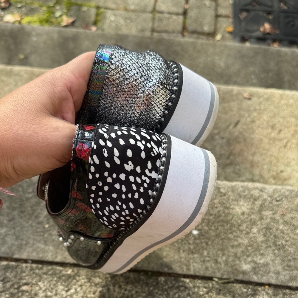 One on a kind cool shoes .Multicolor Embroidered Loafers - Picture 8 of 9